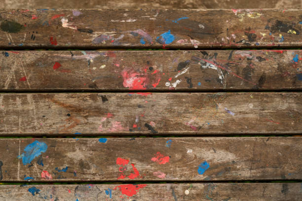 istock Brown wood background texture with dark tone color 1384080289
