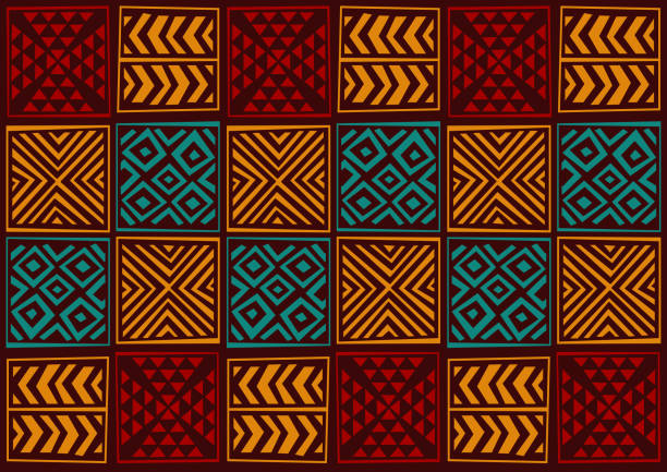 musterkunst tribal afarican 14 - polynesian culture stock-grafiken, -clipart, -cartoons und -symbole