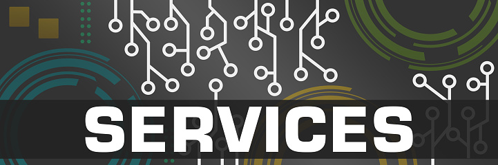 Service Industry Computer Background Services Dark Colorful Technology Background Circuit Horizontal Stock ...