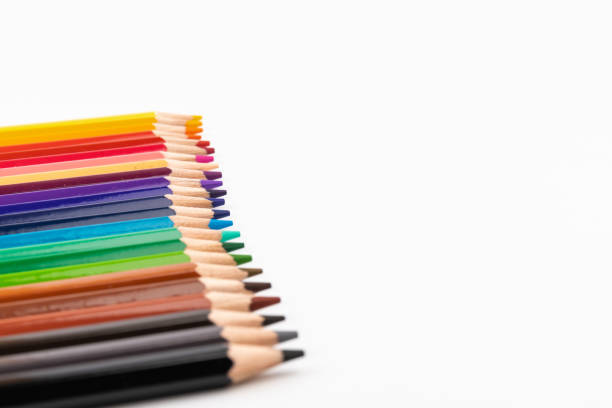 istock Many multicolored pencils, isolated on white background with copy space. Art and education background. 1384145363