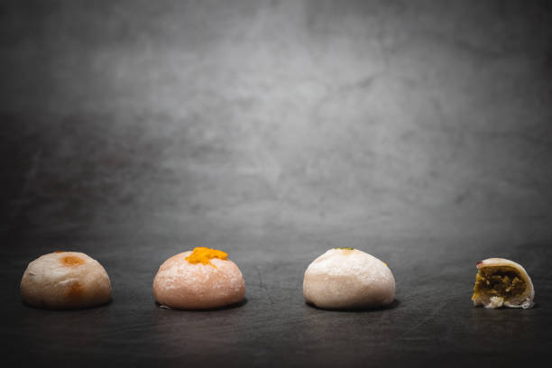 istock Traditional Chinese pastry against dark background 1384149694