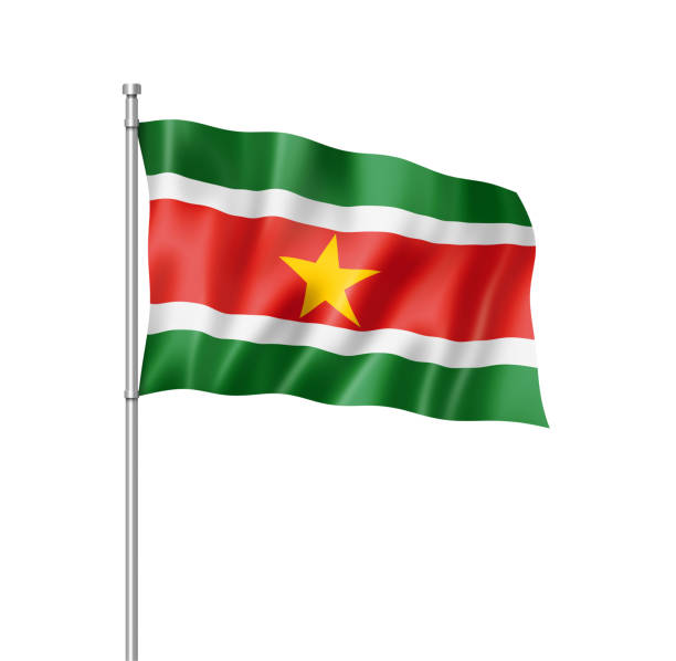 istock Suriname flag isolated on white 1384154068