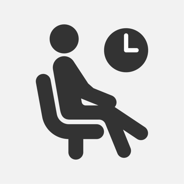 Waiting room icon isolated flat design vector illustration. Waiting room icon isolated flat design vector illustration on white background. airport departure area stock illustrations