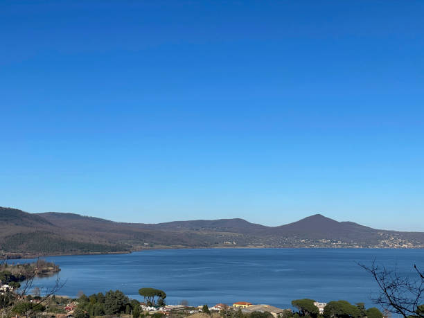 istock Bracciano lake and panoramic view, Italy. 1384176503