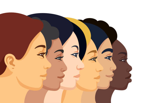 istock Women Faces. Multi-ethnic group of women. Femininity concept. 1384189358