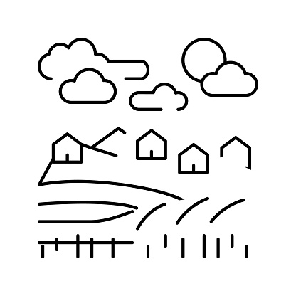 agro landscape line icon vector. agro landscape sign. isolated contour symbol black illustration