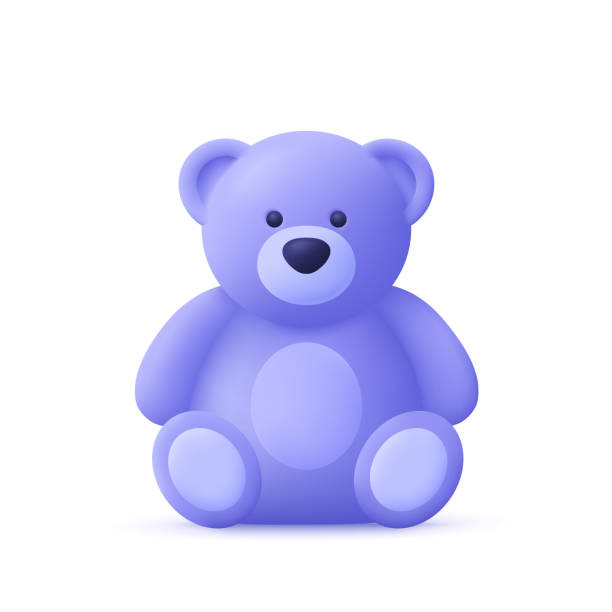 illustrazioni stock, clip art, cartoni animati e icone di tendenza di simpatico teddy bear giocattolo. icona vettoriale 3d. stile minimale da cartone animato. - orsacchiotto