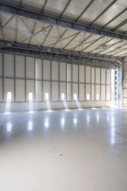 istock View of Empty  Hangar with the Door 1384217776