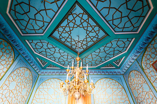 Interior of Sitori-i-Mokhi Khosa palace in Bukhara, Uzbekistan, Central Asia