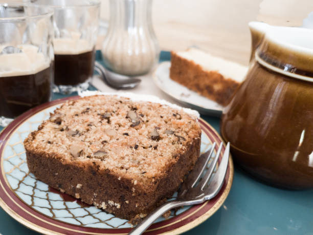 istock Delicious afternoon time, chocolate cake and coffee 1384218815