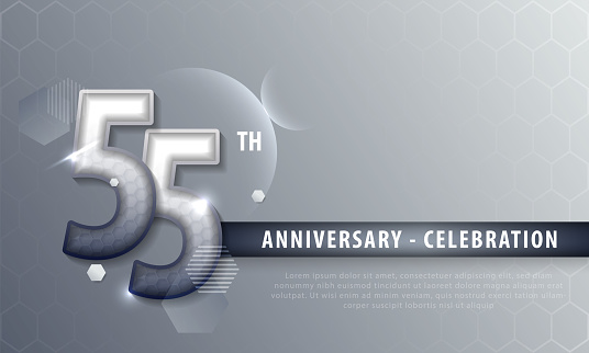 Poster or banner template for Celebrating 55th event