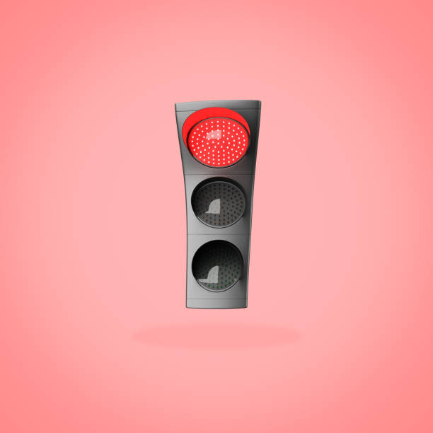 istock Red Traffic Lights on Red Background 1384229661