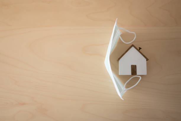 istock Home protected by surgical mask from virus covid-19 1384237421