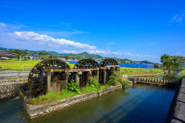 istock Asakura City Triple Water Wheels 1384239281