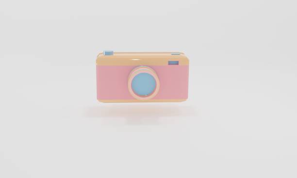 istock cartoon style camera on a white background. 3d illustration. photography concept. 3d rendering 1384241949