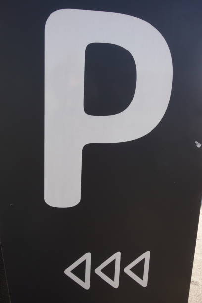 istock parking sign with white P letter 1384241967