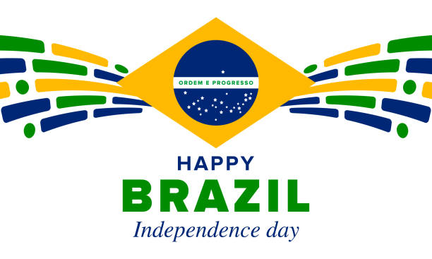 Brazil Independence Day. Happy national holiday. Freedom day. Celebrate annual in September 7. Brazil flag. Patriotic brazilian design. Poster, card, banner, template, background. Vector illustration vector art illustration