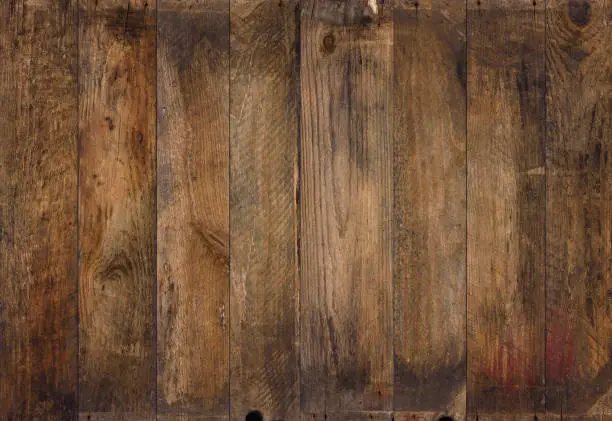 Photo of Vintage wood background texture. Old weathered rough planks sharp and detailed backdrop.