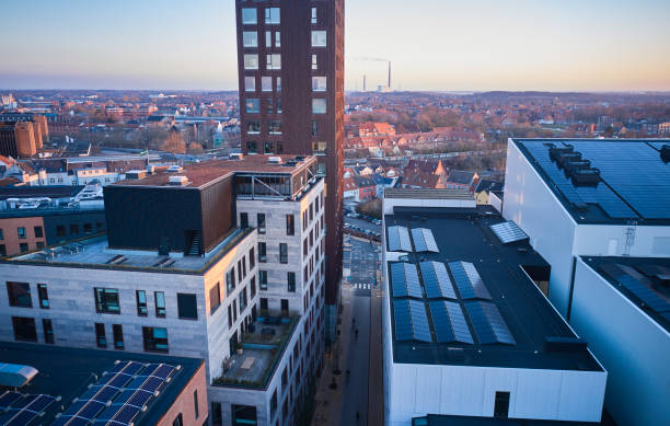 istock Central part of town with office buildings 1384247832