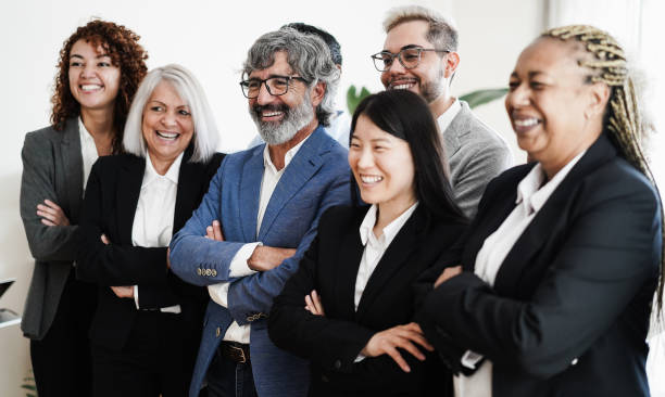 istock Business people having fun inside office - Entrepreneur and brainstorming concept - Focus on man with grey hair 1384248031