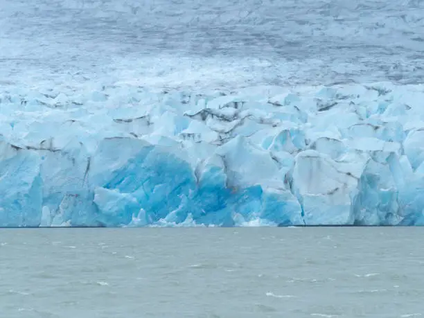 Photo of Glaciers on the shores of the Grey Lake, Torres del Paine National Park, southern Patagonia, Magallanes, Chile