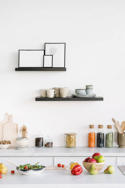 istock Cooking time in Nordic style spacious kitchen 1384248991