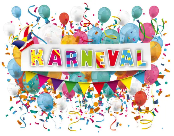 Vector illustration of Karneval Balloons Confetti