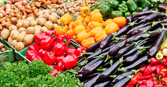 Fresh vegetables at farmers market