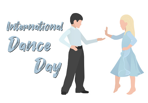 International Dance Day. A boy and a girl are getting ready to dance together