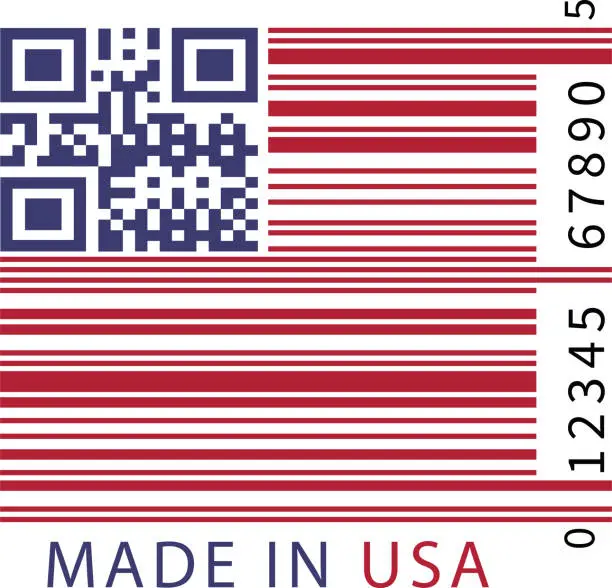 Vector illustration of USA barcode flag