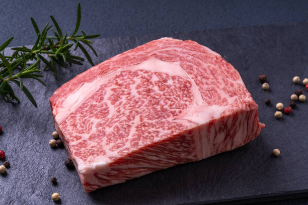 For Japanese black beef loin steak stock photo