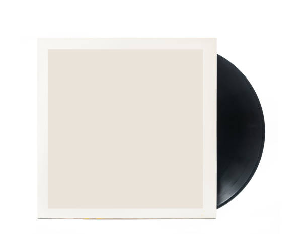 Vinyl record and paper sleeve Vinyl LP record and paper sleeve isolated on white background with clipping path sleeve stock pictures, royalty-free photos & images