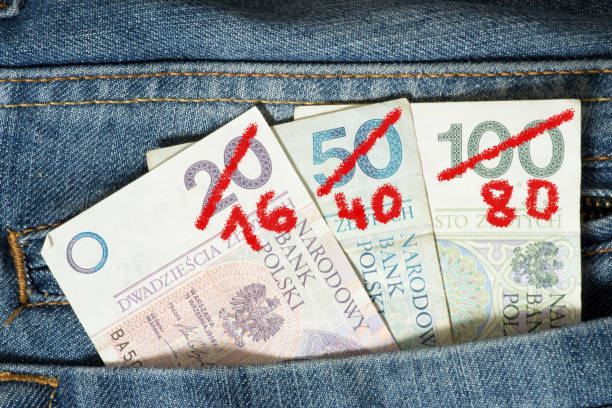 Money Polish zloty PLN and inflation in Poland Money Polish Zloty PLN and inflation in Poland polish zloty photos stock pictures, royalty-free photos & images