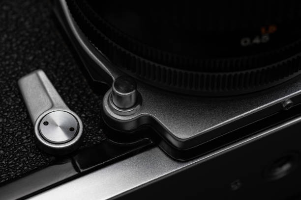 istock Film camera detail. Self timer lever 1384272457