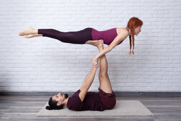 istock Acro Yoga At Home 1384274063