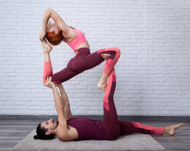 istock Acro Yoga At Home 1384274176