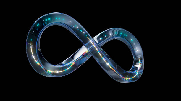 istock 3d render Glass Infinity symbol with neon in loop animation with alpha channel 1384276138