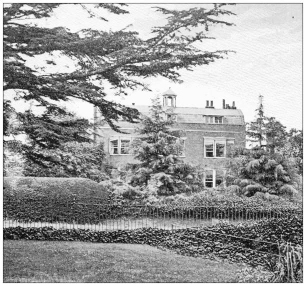Antique travel photographs of England: Gad's Hill, home of Charles Dickens, Rochester Antique travel photographs of England: Gad's Hill, home of Charles Dickens, Rochester charles dickens stock illustrations
