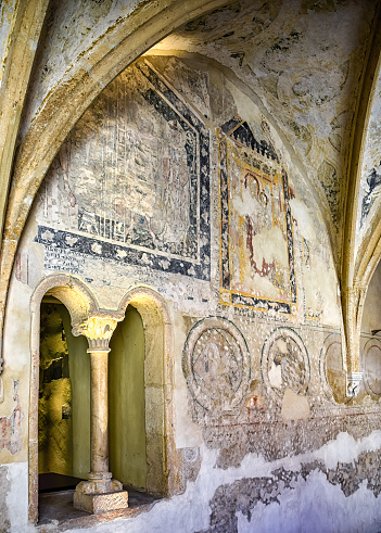 Ancient wall frescos in the Dominican monastery of Ptuj in Slovenia.