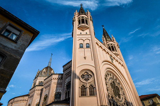 The Duomo of Bressanone on a sunny summer morning. Province of Bolzano, Trentino Alto Adige, Italy.