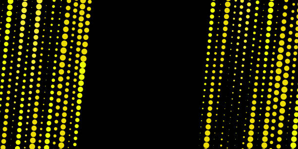 istock Background and frame of yellow lines on black background with copy space 1384278638