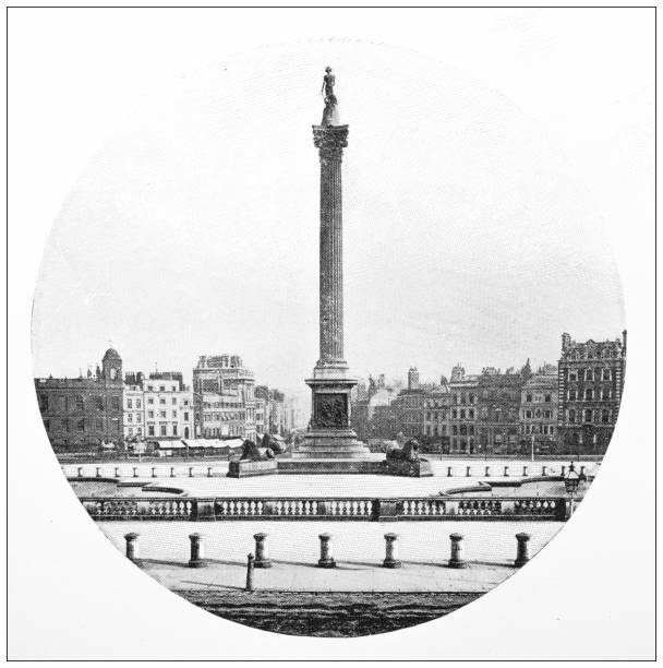 istock Antique travel photographs of London: Nelson Column 1384283410