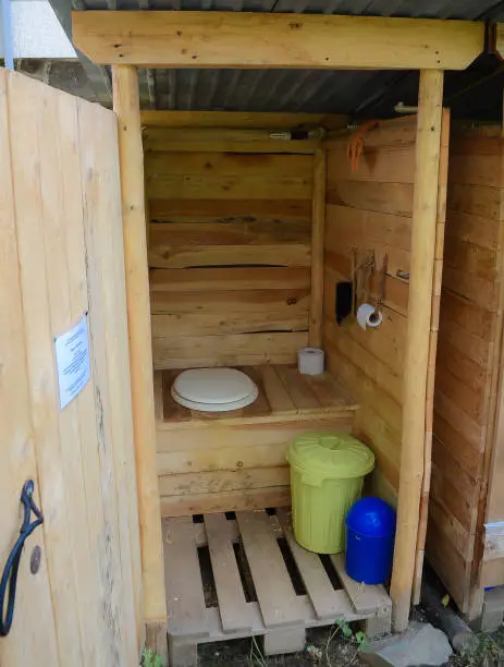 Photo of Ecological composting toilet WC in the nature