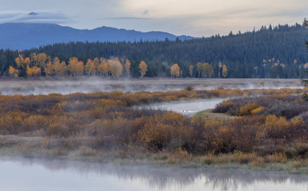 istock Scenic Landscape Reflection in the Tetons in Autumn 1384288210