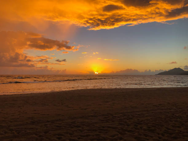 istock Storm clouds over ocean during sunrise in St Kitts 1384294789