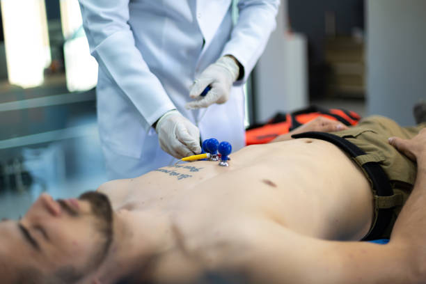 istock ECG instruments on a patient at the clinic 1384294817