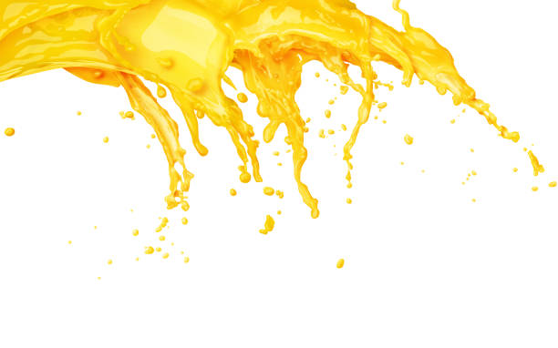 istock Fresh beautiful orange juice splash 1384305119