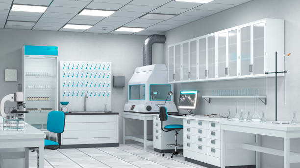 istock Laboratory interior with lab equipment. 3d illustration 1384305192