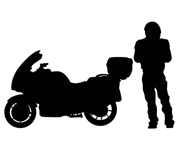 ilustrações, clipart, desenhos animados e ícones de motociclista uma rua - motorcycle motocross biker moped