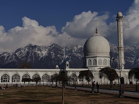 The Hazratbal Shrine, popularly called Dargah Sharif, is a Muslim shrine located in Hazratbal, Srinagar, Jammu and Kashmir, India. It contains a relic, Moi-e-Muqqadas, which is widely believed to be the hair of the Islamic prophet Muhammad.